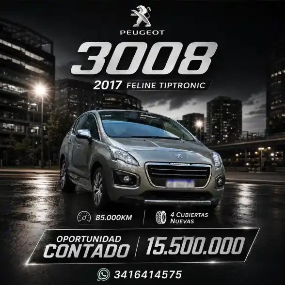 Peugeot 3008 1.6 Feline Thp 156Cv Tiptronic 2017 - foto 2
