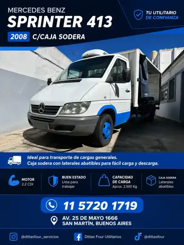 Mercedes-Benz Sprinter 2.1 413 Chasis Cab 4025 S-Airgab 2008 - foto 1