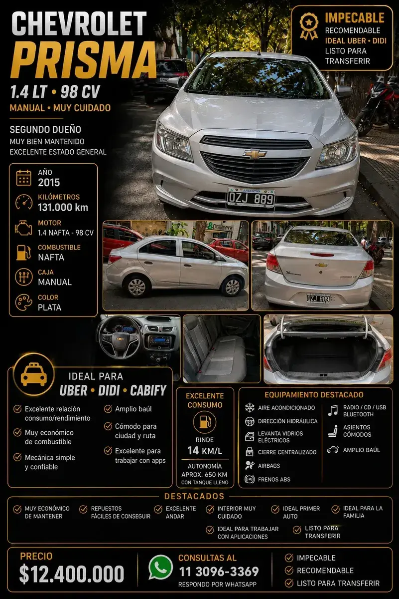 Chevrolet Prisma 1.4 Lt 98Cv 2015 - foto 1