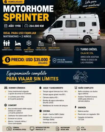 Mercedes-Benz Sprinter Motorhome 2001 - foto 3