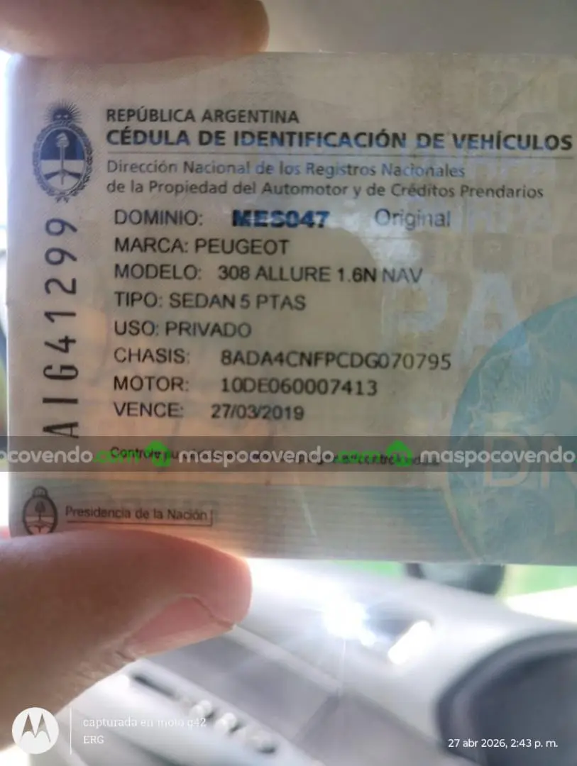 Peugeot 308 Allure 1.6 - 111000Km - Color Gris Plomo - $13.000.000  0 - foto 3