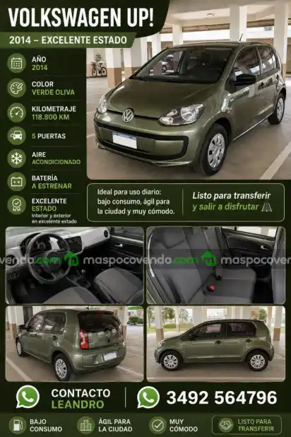 Volkswagen Up! 2014 – Excelente Estado  2014 - foto 2
