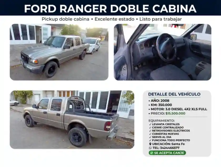 Ford Ranger 2008 Full Full 3.0 Diesel Cubiertas Nuevas  2008 - foto 1
