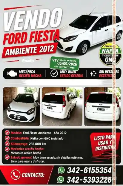 Ford Fiesta ambiente 2012 2012 - foto 1